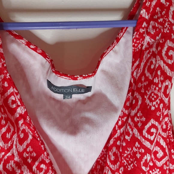 Addition Elle Red & White Cotton Dress - Picture 5 of 11